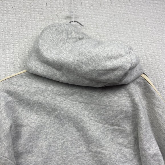 TNA Aritzia Cropped Hoodie Womens Size M White Icon Striped Sleeves Cozy Read - Picture 14 of 16